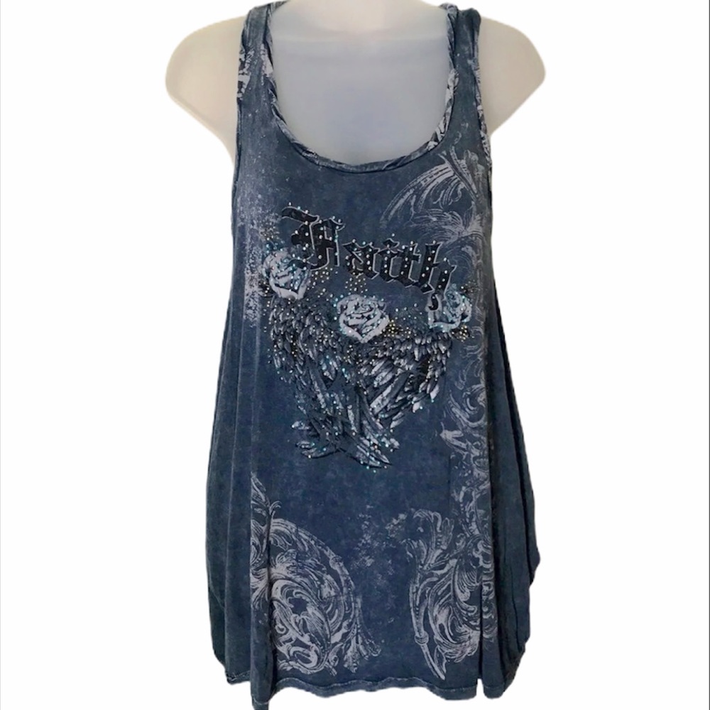 Faith and Royalty blue top medium